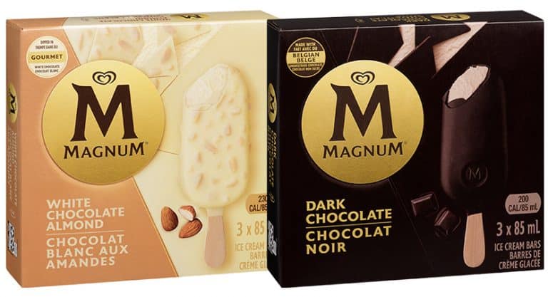 magnum new white chocolate almond and dark ice cream bar from wholesale distributor transcold distribution